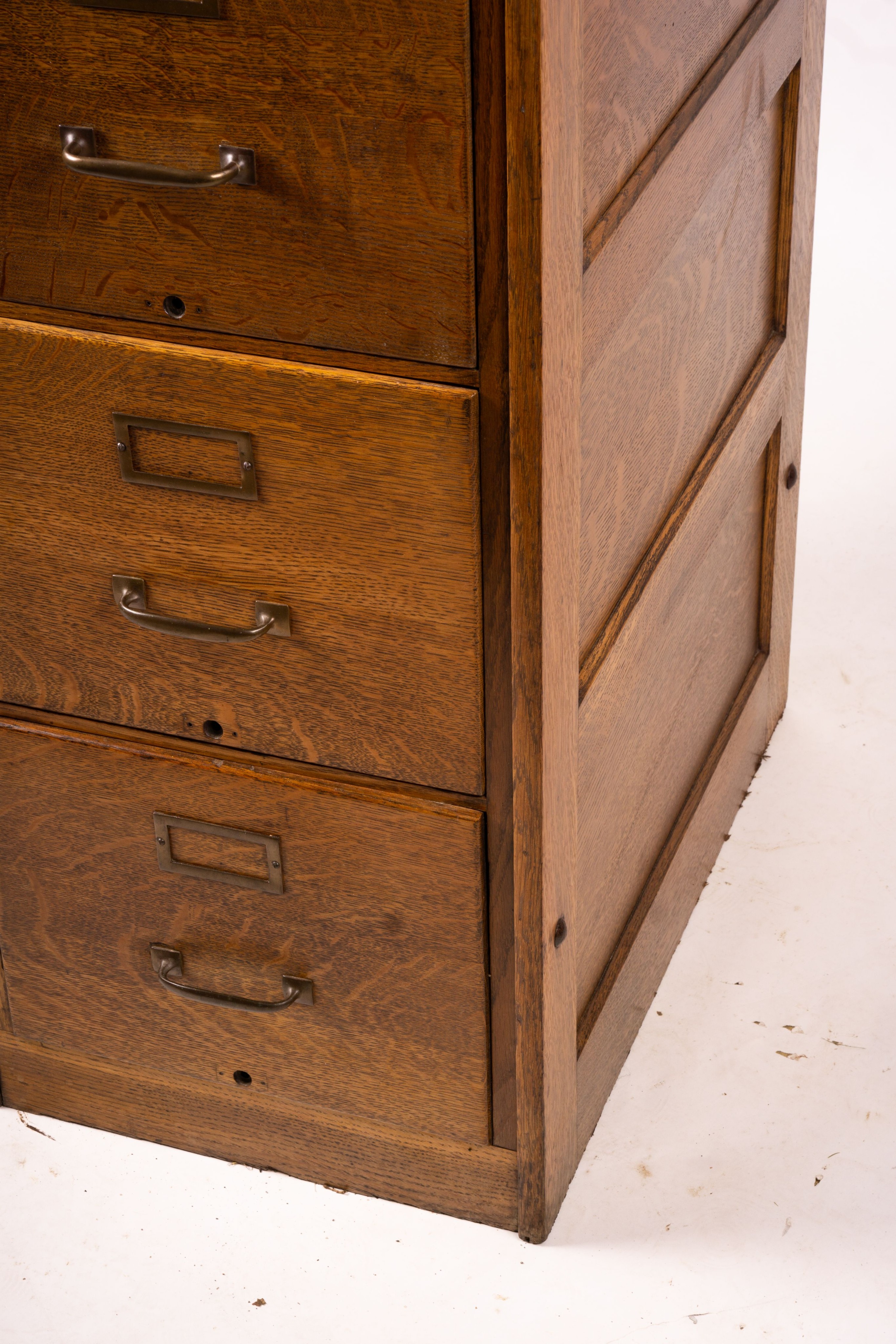 An early 20th century oak four drawer filing cabinet, W.44cm D.70cm. H.132cm